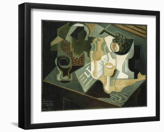 The Table in Front of the Building; La Table Devant Le Battiment, 1919-Juan Gris-Framed Giclee Print