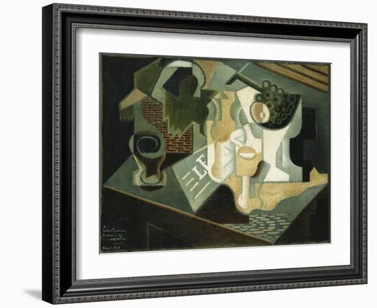 The Table in Front of the Building; La Table Devant Le Battiment, 1919-Juan Gris-Framed Giclee Print