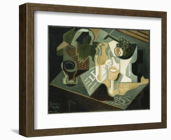 The Table in Front of the Building; La Table Devant Le Battiment, 1919-Juan Gris-Framed Giclee Print