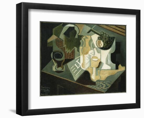 The Table in Front of the Building; La Table Devant Le Battiment, 1919-Juan Gris-Framed Giclee Print