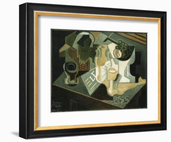 The Table in Front of the Building; La Table Devant Le Battiment, 1919-Juan Gris-Framed Giclee Print