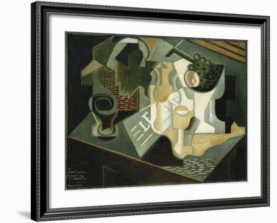 The Table in Front of the Building; La Table Devant Le Battiment, 1919-Juan Gris-Framed Giclee Print