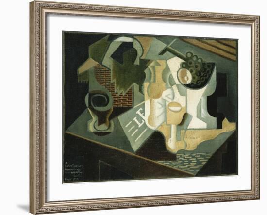 The Table in Front of the Building; La Table Devant Le Battiment, 1919-Juan Gris-Framed Giclee Print