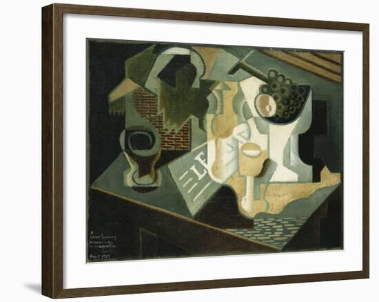 The Table in Front of the Building; La Table Devant Le Battiment, 1919-Juan Gris-Framed Giclee Print