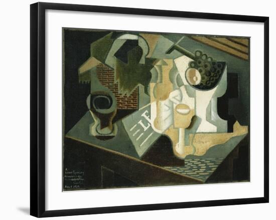 The Table in Front of the Building; La Table Devant Le Battiment, 1919-Juan Gris-Framed Giclee Print