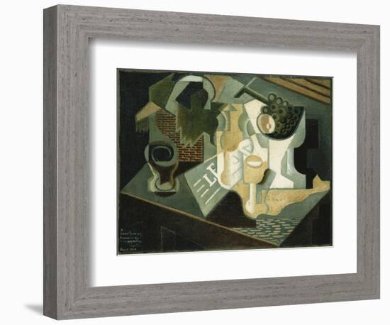 The Table in Front of the Building; La Table Devant Le Battiment, 1919-Juan Gris-Framed Premium Giclee Print