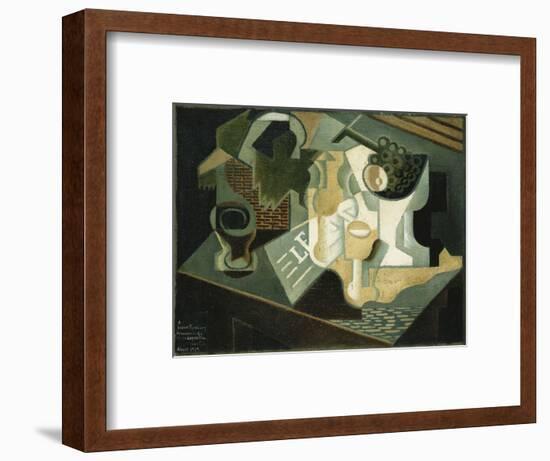 The Table in Front of the Building; La Table Devant Le Battiment, 1919-Juan Gris-Framed Premium Giclee Print