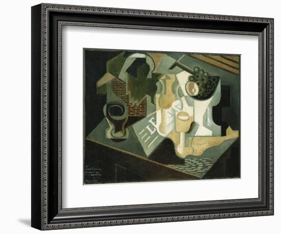 The Table in Front of the Building; La Table Devant Le Battiment, 1919-Juan Gris-Framed Premium Giclee Print