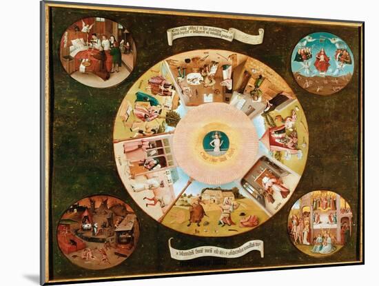 The Table of the Seven Capital Fishing(Oil on Panel, 1475-1480)-Hieronymus Bosch-Mounted Giclee Print