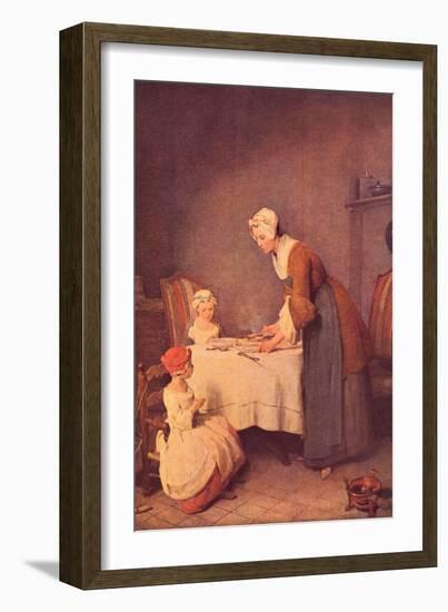 The Table Prayer-Jean-Baptiste Simeon Chardin-Framed Art Print