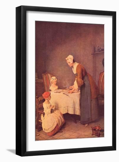 The Table Prayer-Jean-Baptiste Simeon Chardin-Framed Art Print