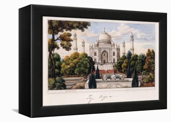 The Taj Mahal from the Garden, C.1840 (Pen and Grey Ink, W/C, Heightened with Touches of White,)-null-Framed Premier Image Canvas