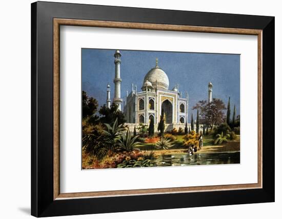 The Taj Mahal in Agra (India) Marble Mausoleum Built in 1632 - 1644-null-Framed Photo