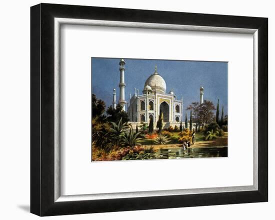 The Taj Mahal in Agra (India) Marble Mausoleum Built in 1632 - 1644-null-Framed Photo