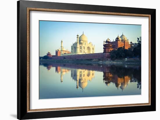 The Taj Mahal Reflected in the Yamuna River-Doug Pearson-Framed Photographic Print