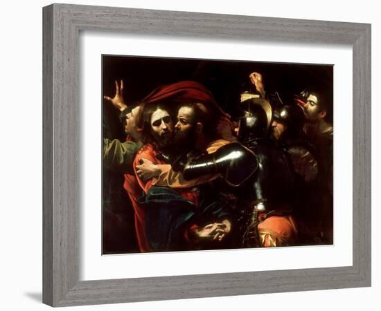 The Taking of Christ, 1602 (Oil on Canvas)-Michelangelo Merisi da Caravaggio-Framed Giclee Print