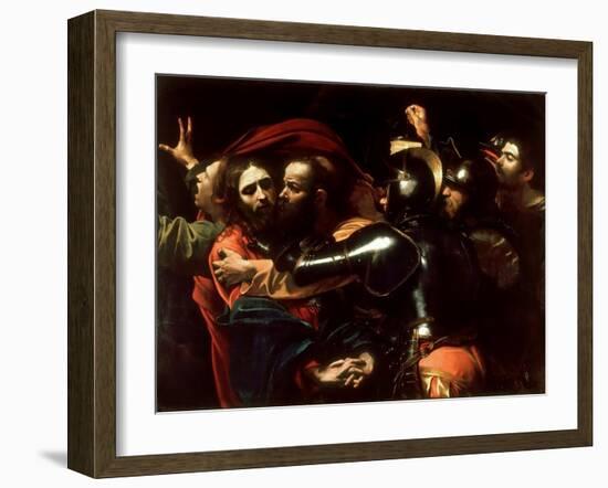 The Taking of Christ, 1602 (Oil on Canvas)-Michelangelo Merisi da Caravaggio-Framed Giclee Print