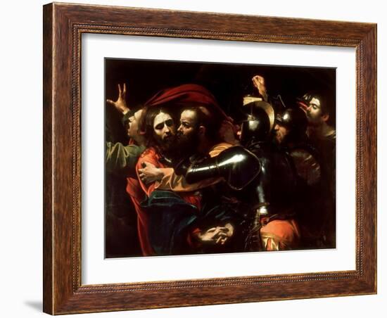 The Taking of Christ, 1602 (Oil on Canvas)-Michelangelo Merisi da Caravaggio-Framed Giclee Print