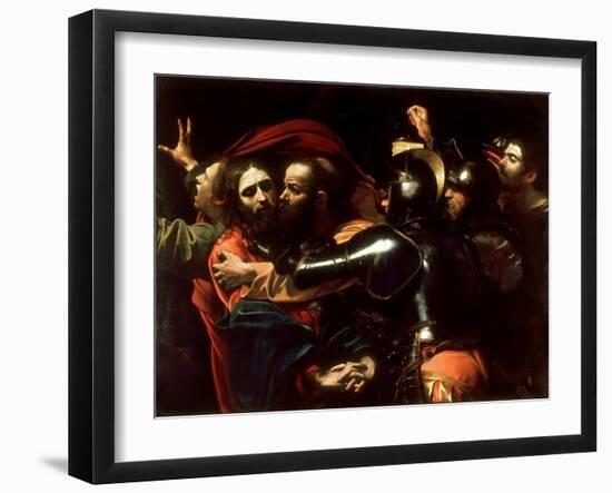 The Taking of Christ, 1602 (Oil on Canvas)-Michelangelo Merisi da Caravaggio-Framed Giclee Print