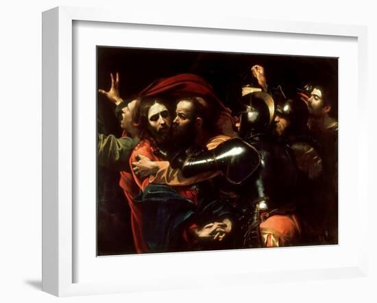 The Taking of Christ, 1602 (Oil on Canvas)-Michelangelo Merisi da Caravaggio-Framed Giclee Print