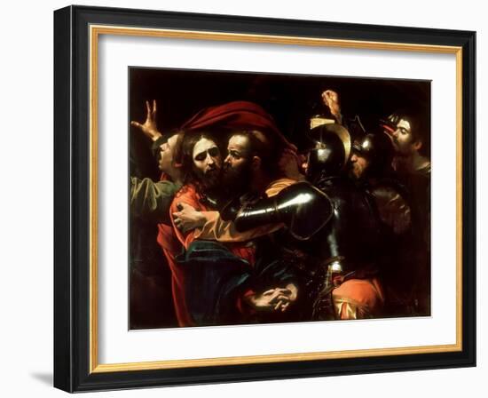 The Taking of Christ, 1602 (Oil on Canvas)-Michelangelo Merisi da Caravaggio-Framed Giclee Print