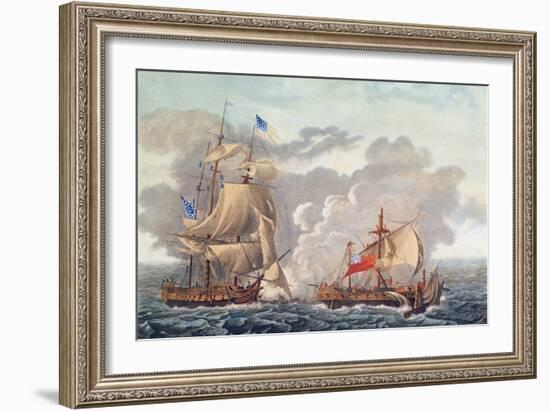 The Taking of English Vessel 'The Java' by the American Frigate, 'The Constitution'-Louis Ambroise Garneray-Framed Giclee Print