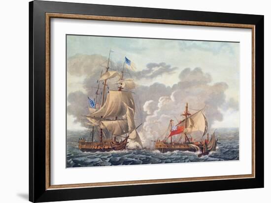 The Taking of English Vessel 'The Java' by the American Frigate, 'The Constitution'-Louis Ambroise Garneray-Framed Giclee Print