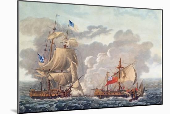 The Taking of English Vessel 'The Java' by the American Frigate, 'The Constitution'-Louis Ambroise Garneray-Mounted Giclee Print