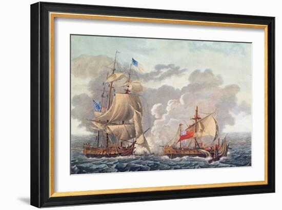 The Taking of English Vessel 'The Java' by the American Frigate, 'The Constitution'-Louis Ambroise Garneray-Framed Giclee Print