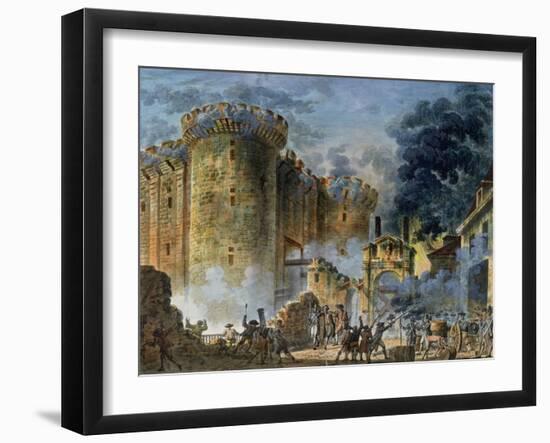 The Taking of the Bastille, 14th July 1789-Jean Pierre Louis L.. Houel-Framed Giclee Print