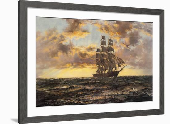 The Tall Ship 'Clipper Kaisow'-Montague Dawson-Framed Premium Giclee Print