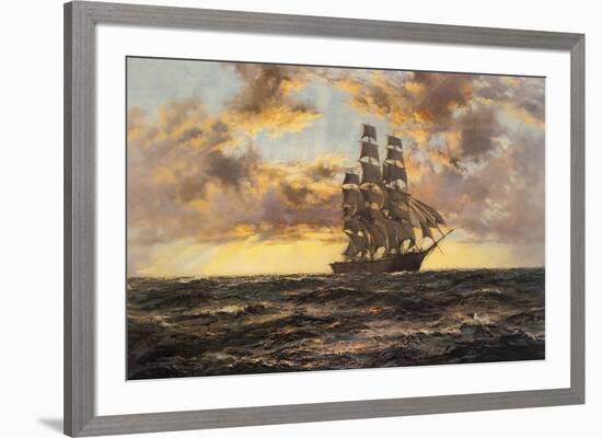 The Tall Ship 'Clipper Kaisow'-Montague Dawson-Framed Premium Giclee Print