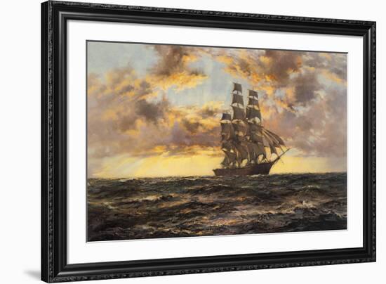 The Tall Ship 'Clipper Kaisow'-Montague Dawson-Framed Premium Giclee Print