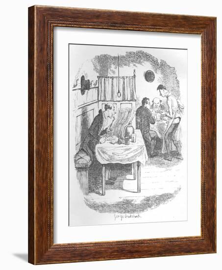 The Tall, Thin, Pale Person, C1900-George Cruikshank-Framed Giclee Print