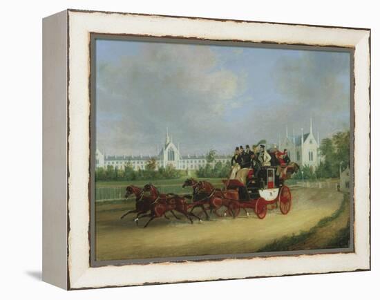 The 'Tally-Ho' London - Birmingham Stage Coach Passing Whittington College, Highgate-James Pollard-Framed Premier Image Canvas