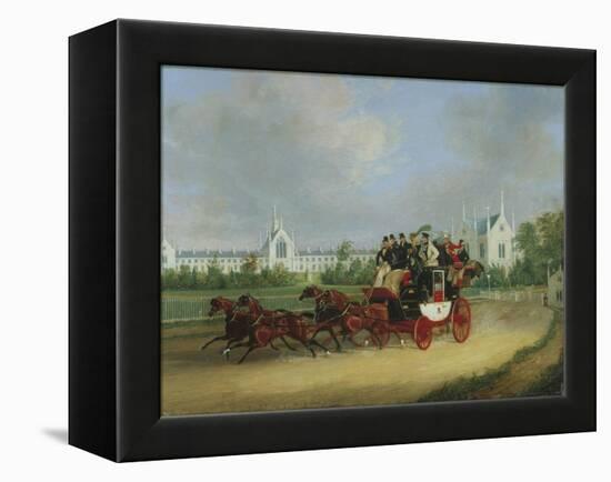 The 'Tally-Ho' London - Birmingham Stage Coach Passing Whittington College, Highgate-James Pollard-Framed Premier Image Canvas