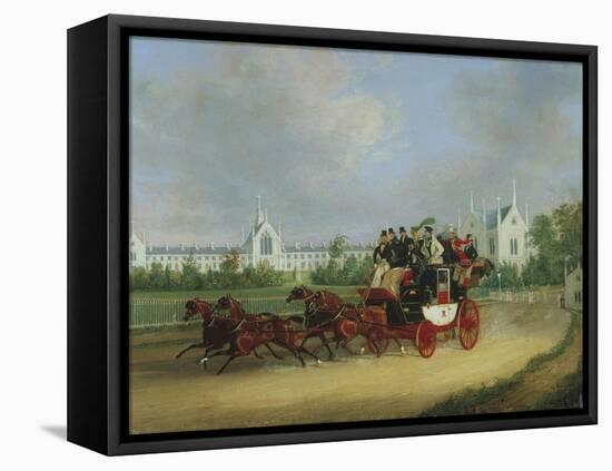 The 'Tally-Ho' London - Birmingham Stage Coach Passing Whittington College, Highgate-James Pollard-Framed Premier Image Canvas