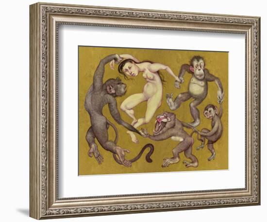 The Tamarin Dancers, 2015 (Acrylic Paint on Illustration Board)-Anita Kunz-Framed Giclee Print