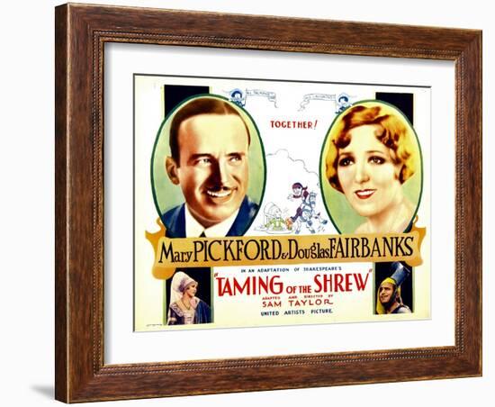 The Taming of the Shrew, Douglas Fairbanks, Mary Pickford, Mary Pickford, Douglas Fairbanks, 1929-null-Framed Photo