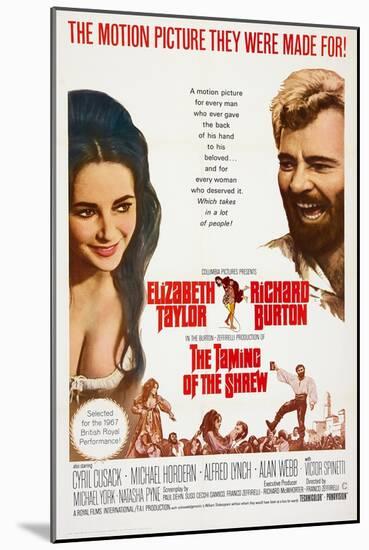 The Taming of the Shrew, from Left: Elizabeth Taylor, Richard Burton, 1967-null-Mounted Art Print