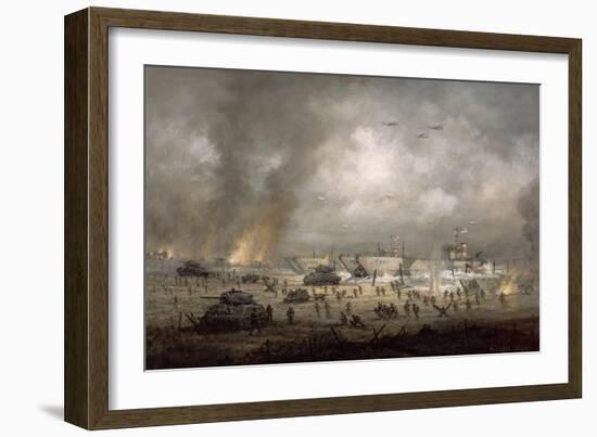 'The Tanks Go In', Sword Beach-Richard Willis-Framed Giclee Print