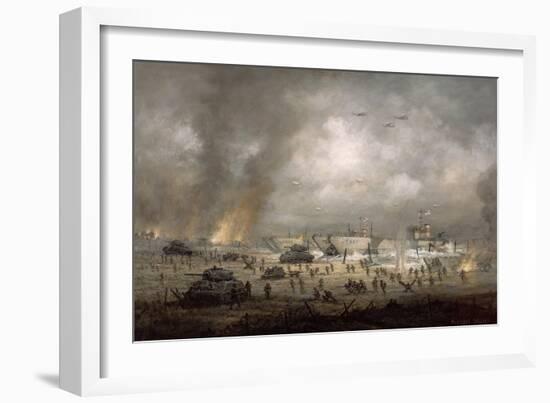 'The Tanks Go In', Sword Beach-Richard Willis-Framed Giclee Print