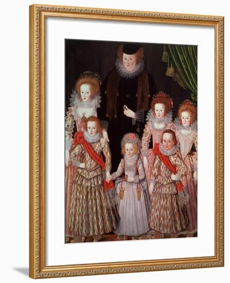The Tasburgh Group: Lettice Cressy, Lady Tasburgh of Bodney, Norfolk and Her Children, circa 1605-null-Framed Giclee Print