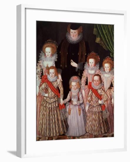 The Tasburgh Group: Lettice Cressy, Lady Tasburgh of Bodney, Norfolk and Her Children, circa 1605-null-Framed Giclee Print