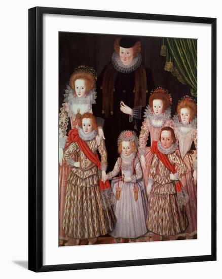 The Tasburgh Group: Lettice Cressy, Lady Tasburgh of Bodney, Norfolk and Her Children, circa 1605-null-Framed Giclee Print