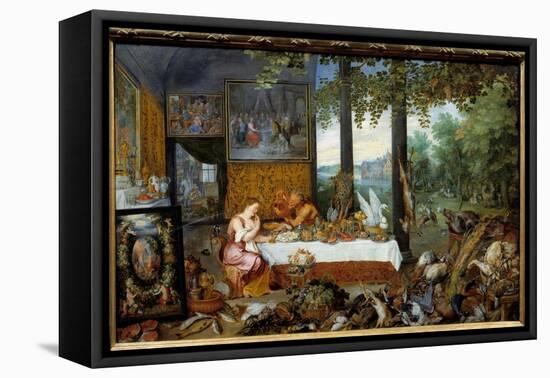 The Taste. Allegory of the Five Senses, 1617 (Oil on Canvas)-Jan the Elder Brueghel-Framed Premier Image Canvas