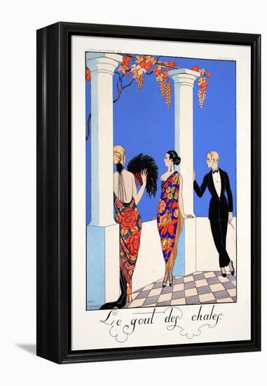 The Taste of Shawls, from 'Falbalas and Fanfreluches, Almanach des Modes Présentes, Passées et…-Georges Barbier-Framed Premier Image Canvas