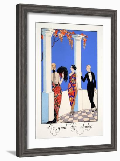 The Taste of Shawls, from 'Falbalas and Fanfreluches, Almanach des Modes Présentes, Passées et…-Georges Barbier-Framed Giclee Print