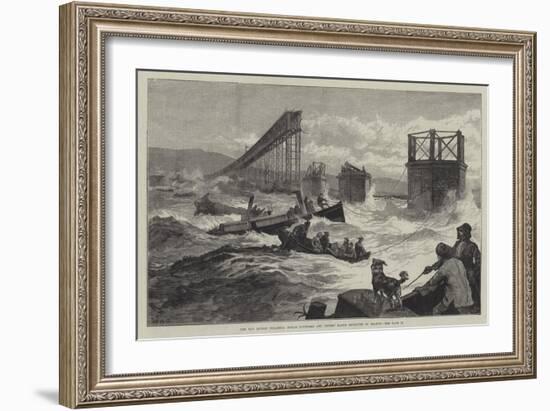 The Tay Bridge Disaster, Steam Launches and Divers' Barge Employed in Search-William Heysham Overend-Framed Giclee Print