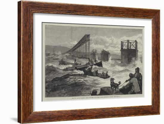 The Tay Bridge Disaster, Steam Launches and Divers' Barge Employed in Search-William Heysham Overend-Framed Giclee Print